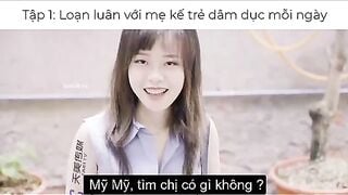 Địt mẹ kế xinh đẹp xong địt luôn cả em gái của mẹ kế
