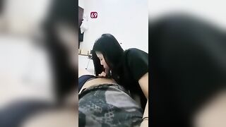 Đi làm về chưa kịp thay đồ em đã kéo quần xuống ngấu nghiến bú mút