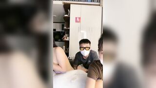 Em idol hana MMlive và cô bạn thân livestream sex show some chịch với em trai hàng xó