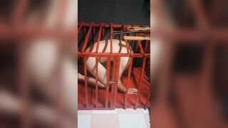 Nhốt con chó vào chuông. địt mẹ không ngoan tao cắt buồi ngay.