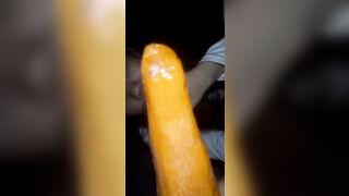 Schoolgirl masturbates with carrots🥕