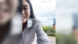 Độc lạ, HàMy public thủ dâm sau lưng người lạ xong gạ bú cu người lạ