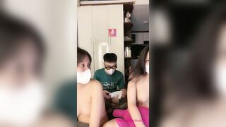 Hai Em Sinh Viên Đại Học Thương Mại Rủ bạn Thân Live Chịch