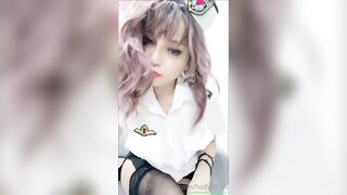 Lên đồ tiếp viên hàng không anh ny địt tung người