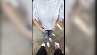 Ra ngoài chơi bú cặc bạn trai thích public vừa sợ vừa sướng kích thích