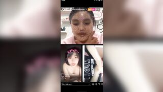Đêm đến lên ig khoe vú cùng hội chị em