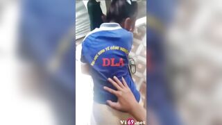 Địt em sinh viên KInh tế công nghiệp DLA trong cafe võng