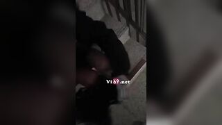 Móc cua em ny ngay ở cầu thang KTX, em nó vừa sướng vừa sợ bị phát hiện