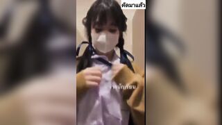 Em gái vừa đi học về liền quay khoe vú cho bạn trai