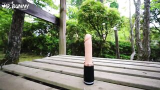 Em học sinh thỏ trắng MelodyMarks thủ dâm trong rừng cực sướng