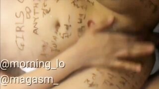 Sốc với clip em nô lệ Morning_Lo vẽ chữ kín người bị xích tay hành lạc