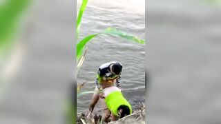Gái xinh nóng bỏng doggy cực sướng bên bờ suối