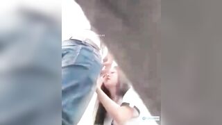 Quay lén e teen học sinh kính cận xinh đẹp lén lút bú cu sục cặc cho b trai trg nvs