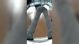 Spying asian teen pissing in bar 5