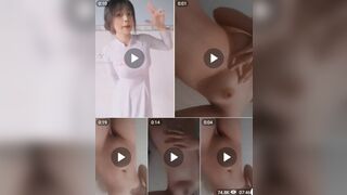 em nữ sinh lớp 10 áo dài đam đãng thích show bướm