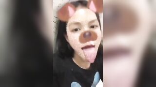 Bắn tinh đầy mặt, miệng chó cái