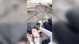 gái xinh đi leo núi bú cu cho người yêu,cảnh này mà doggy thì hết bài