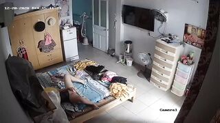 (Hack cam, quay lén) Máy bay single mom thủ dâm - 1