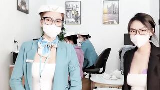 2 e Nhân viên Trong cty, Nghỉ trưa Tranh Thủ Nghịch Vú nhau live sex