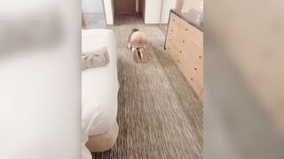 Huấn luyện e họ loli xinh dâm bím múp thành slave dâm đãng bắt bò liếm đồ ăn dưới sàn