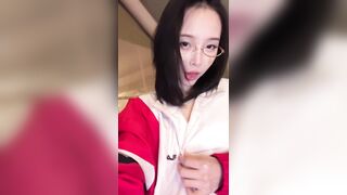 E Teen Sinh viên Loli Kính Cận, Không lông Vú To Live Sex Móc lồn thủ dâm