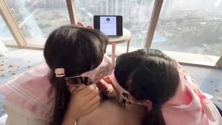 Mới sáng sớm đã đc 2 em loli bú cu trên khách sạn cao cấp vừa sướng vừa ngắm cảnh