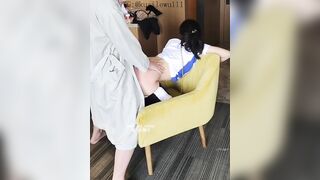 Bé sinh viên mới lớn bị thầy giáo mang về phòng doggy