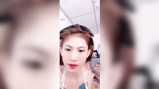 Em Huỳnh Bảo Trân vú tròn gái giọng miền Tây ngọt ngào gác chân show cái bím hồng #2