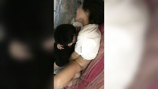 Bà chị dâu vắng chồng nên nhờ thằng em chồng bú lồn thay chồng