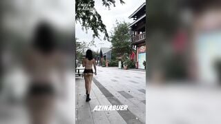 Dâm nữ mình dây chân dài thích trần truồng phô dâm đi dạo trên phố