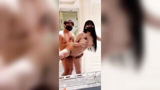 Say rượu, Cùng em KTV Vào WC Doggy Djt nhau Trước gương Vú to Chubby lồn múp rên rỉ