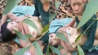 Cháu dâu cho ông đè chơi bên núi