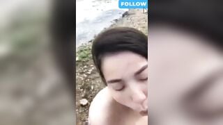 Em gái bj cho tình nhân bên bờ sông
