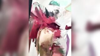 C chủ nhà xinh đẹp dâm đãng livetream khỏa thân show hàng sau lưng a thợ sửa ống nc#1
