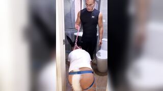 huấn luyện viên cơ bắp cường tráng để vừa bị anh ta làm tình vừa tập thể dục